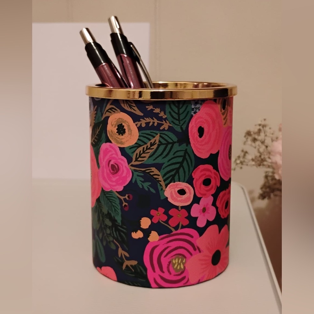 Rifle Paper Co. Floral Pen Holder - Pink and Gold garden party NWT